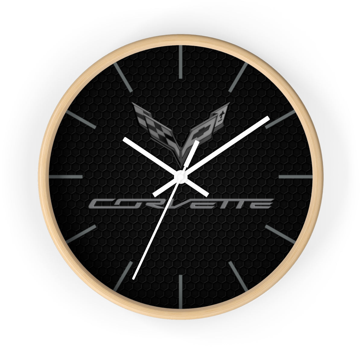 Corvette C7 Logo Blackout Wall Clock