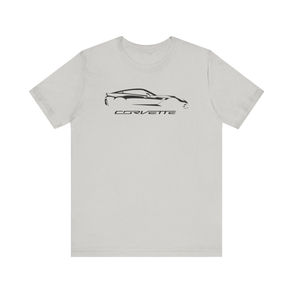 Corvette C7 Logo Black Edition Silhouette Graphict T-Shirt White