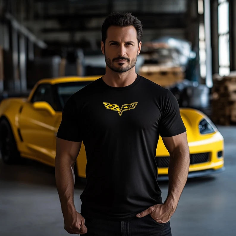 Corvette T-Shirt, Corvette Logo, C6 Emblem, Bella and Canvas Soft Tee, Corvette Apparel, Graphic Tee