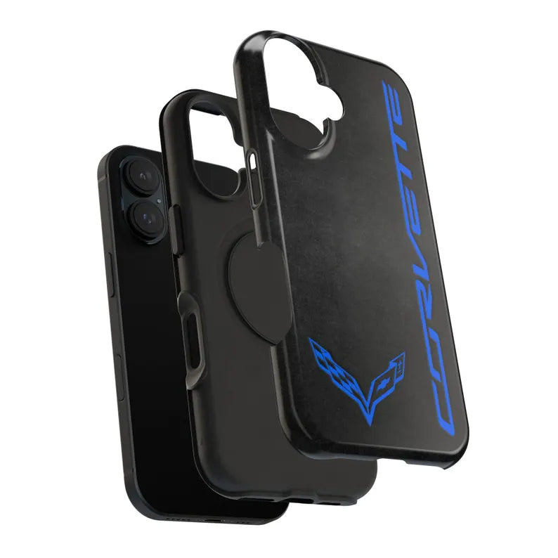 Corvette iPhone Case - Corvette Accesories - Cell Phone Case - Impact Resistant - Rubber Liner - Matte or Glossy - Corvette Logo - C7