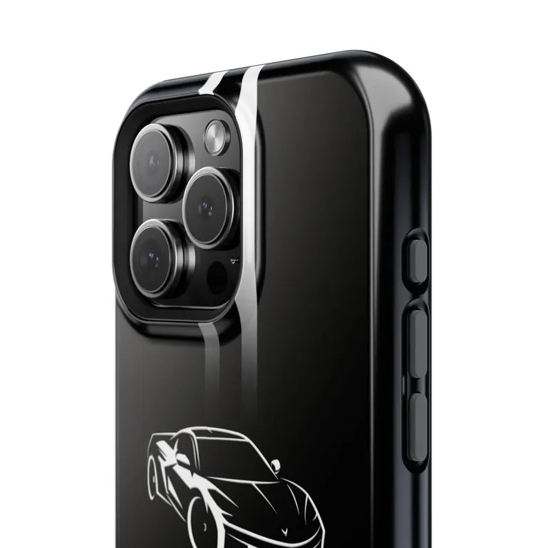 Corvette iPhone Case - Corvette Accessories - Cell Phone Case - Impact Resistant - Rubber Liner - Matte or Glossy - Corvette Logo - C8