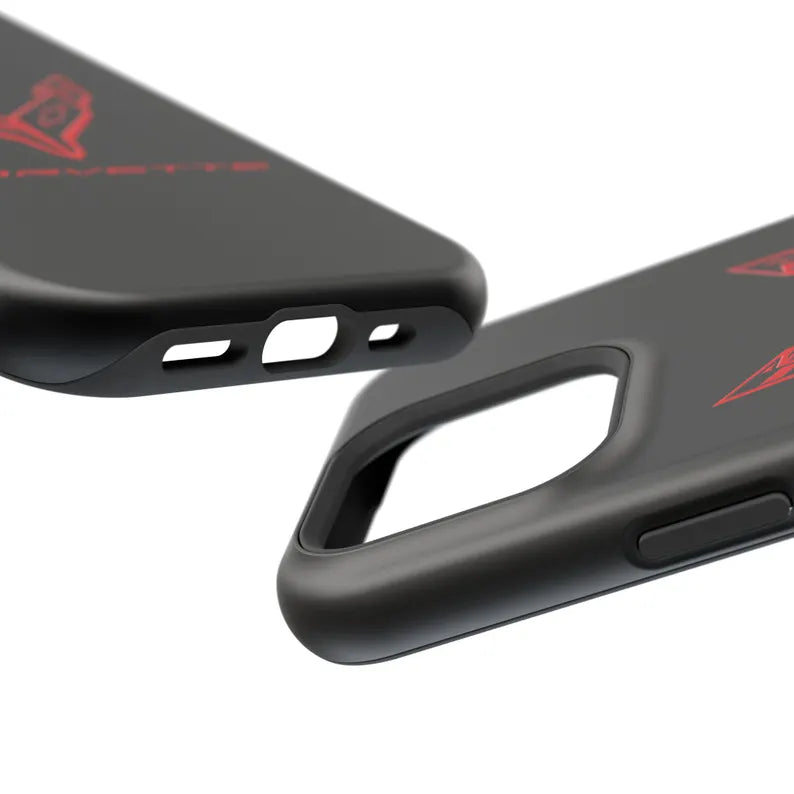 Corvette iPhone Case - Corvette Accessories - Cell Phone Case - Impact Resistant - Rubber Liner - Matte or Glossy - Corvette Logo - C8