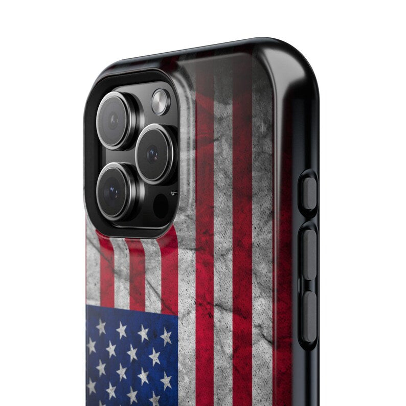 Corvette C7 USA iPhone Case - American Flag - Cell Phone Case - Impact Resistant - Rubber Liner - Matte or Glossy