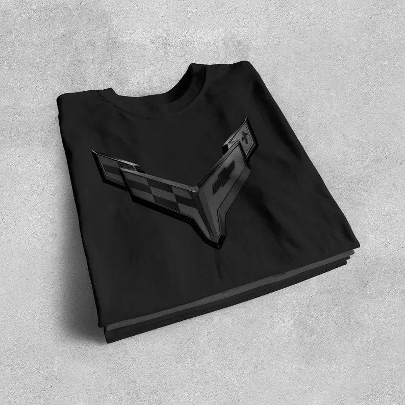 Corvette C8 Blackout Emblem T-Shirt, C8 Logo, Bella+Canvas T-Shirt, Corvette Apparel, Graphic Tee, Soft T-Shirt