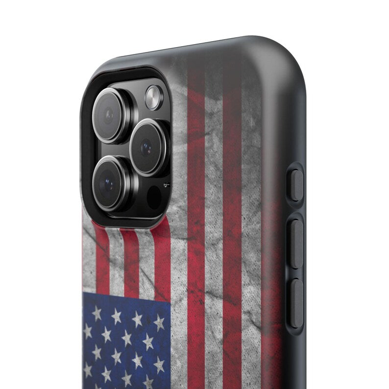 Corvette C7 USA iPhone Case - American Flag - Cell Phone Case - Impact Resistant - Rubber Liner - Matte or Glossy