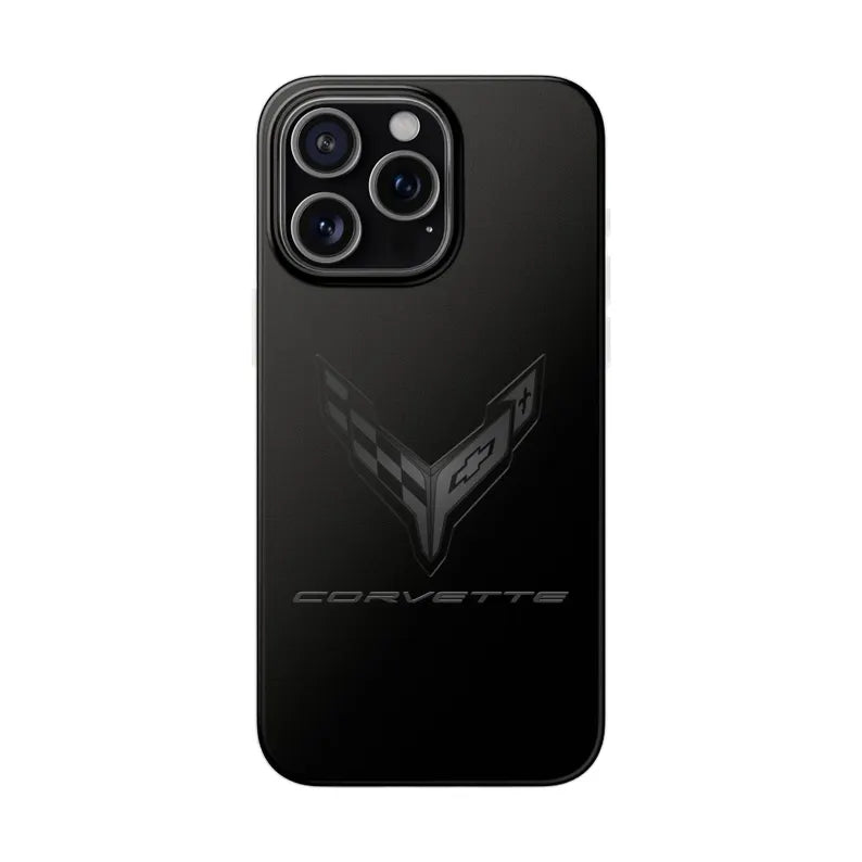 Corvette C8 Blackout Flexi iPhone Case - Samsung Phone Case - Cell Phone Case - Impact Absorbing - Slim Case - Supports Wireless Charging
