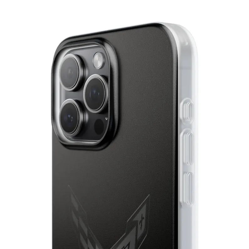 Corvette C8 Blackout Flexi iPhone Case - Samsung Phone Case - Cell Phone Case - Impact Absorbing - Slim Case - Supports Wireless Charging