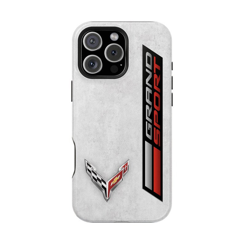 Corvette Grand Sport Magnetic Tough Case, iPhone Case, Impact Resistant, MagSafe, Rubber Liner, Matte or Glossy, Cell Phone Case