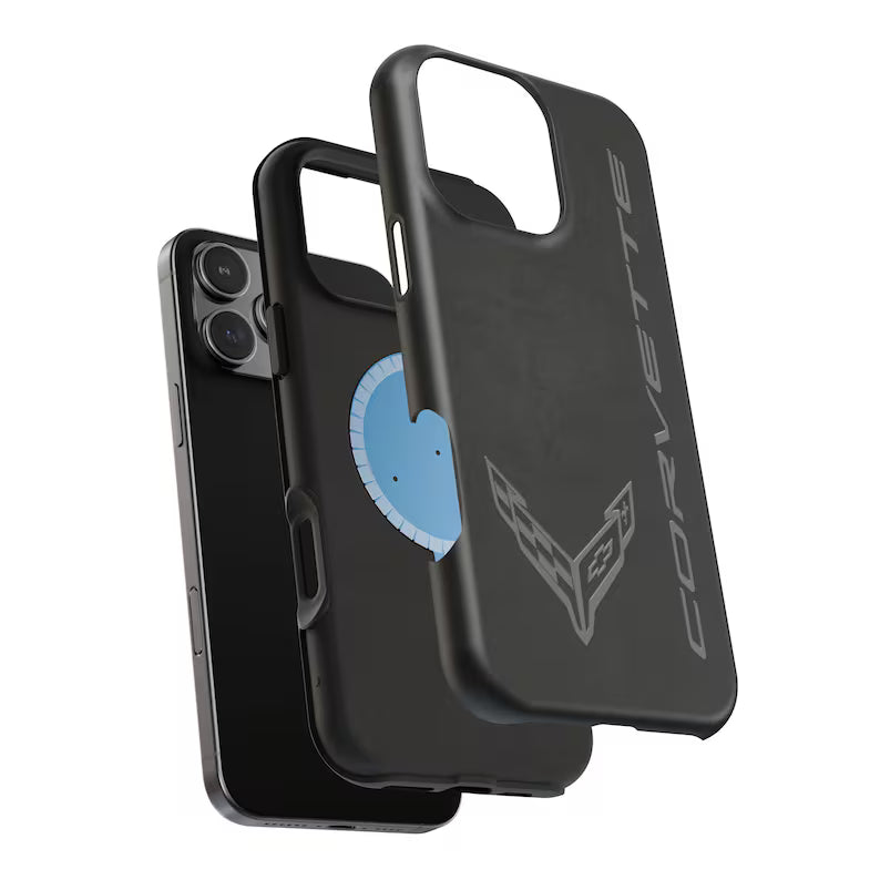 Corvette C8 Magnetic Tough Case, iPhone Case, Impact Resistant, MagSafe, Rubber Liner, Matte or Glossy, Cell Phone Case