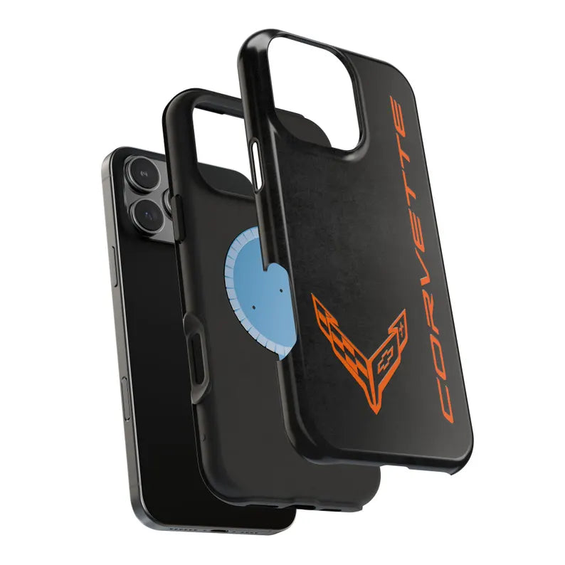 Corvette C8 Magnetic Tough Case, iPhone Case, Impact Resistant, MagSafe, Rubber Liner, Matte or Glossy, Cell Phone Case