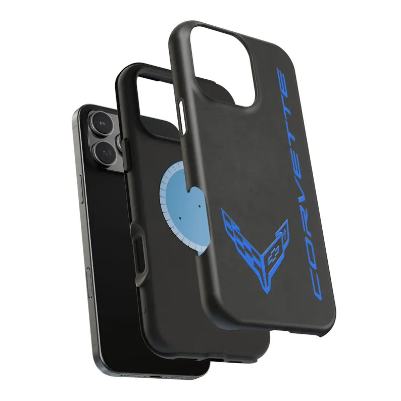 Corvette C8 Magnetic Tough Case, iPhone Case, Impact Resistant, MagSafe, Rubber Liner, Matte or Glossy, Cell Phone Case