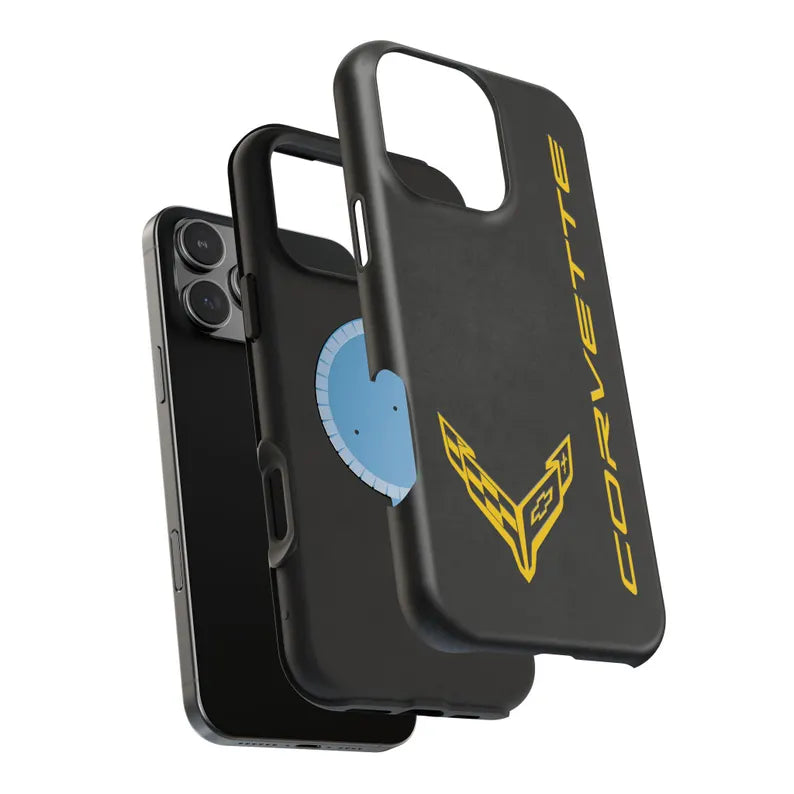 Corvette C8 Magnetic Tough Case, iPhone Case, Impact Resistant, MagSafe, Rubber Liner, Matte or Glossy, Cell Phone Case