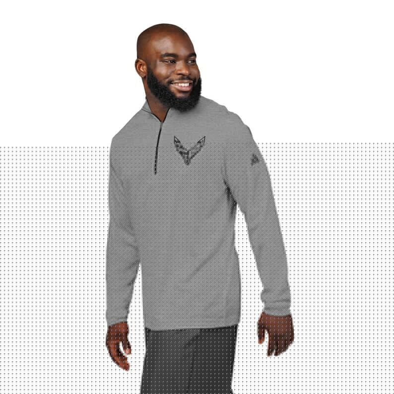 Adidas® Quarter-Zip Corvette C8 Pullover, Athletic Wear, Gym Lovers, Gifts for Him/Her, Casual Wear, Long Sleeve, Black Corvette Logo