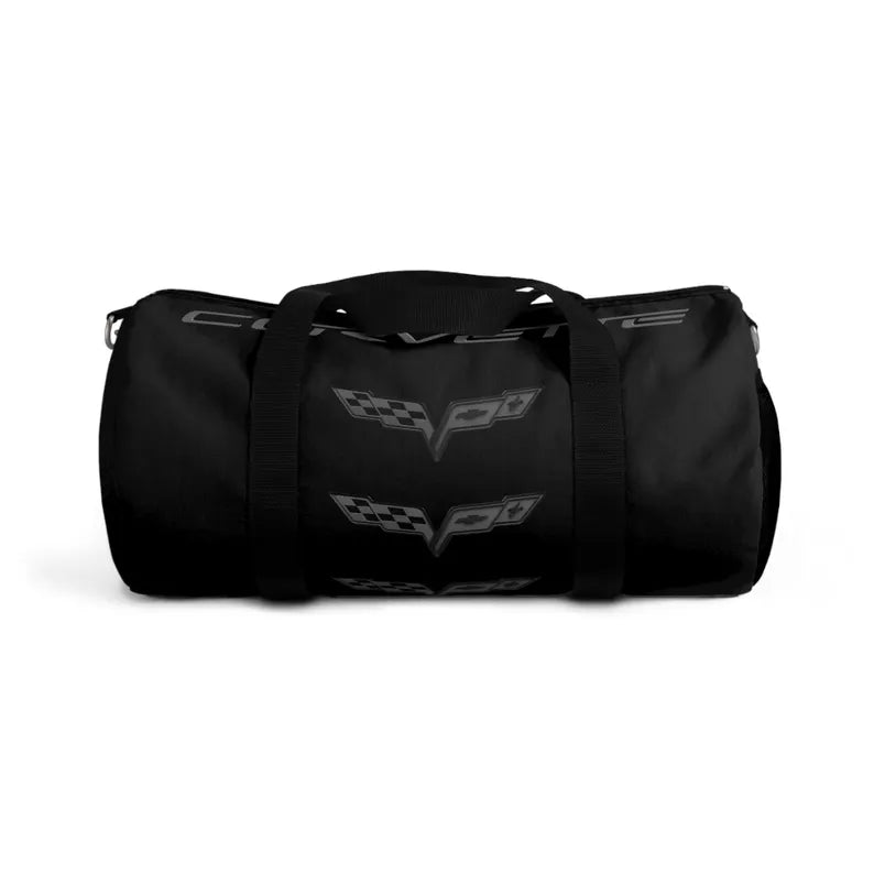 Blackout Corvette Duffel Bag, C6 Logo, Gym Bag, Travel Bag, Gifts for Car Guys, Gifts for Car Girls, Corvette Merch, Overnight Duffel
