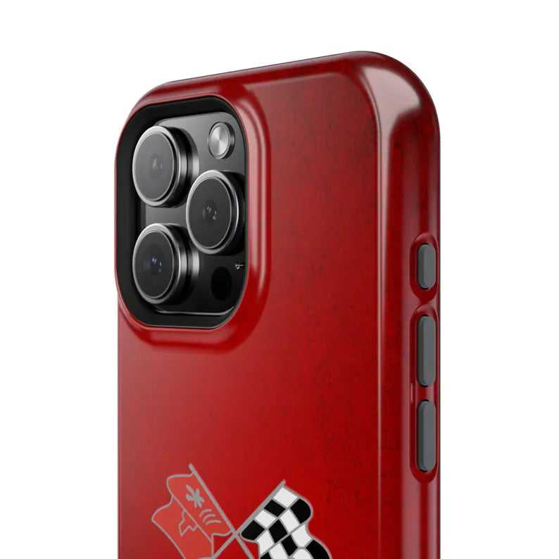 Corvette C3 Magnetic Tough Case, iPhone Case, Impact Resistant, MagSafe, Rubber Liner, Matte or Glossy, C3 Emblem, C3 Logo, Cell Phone Case
