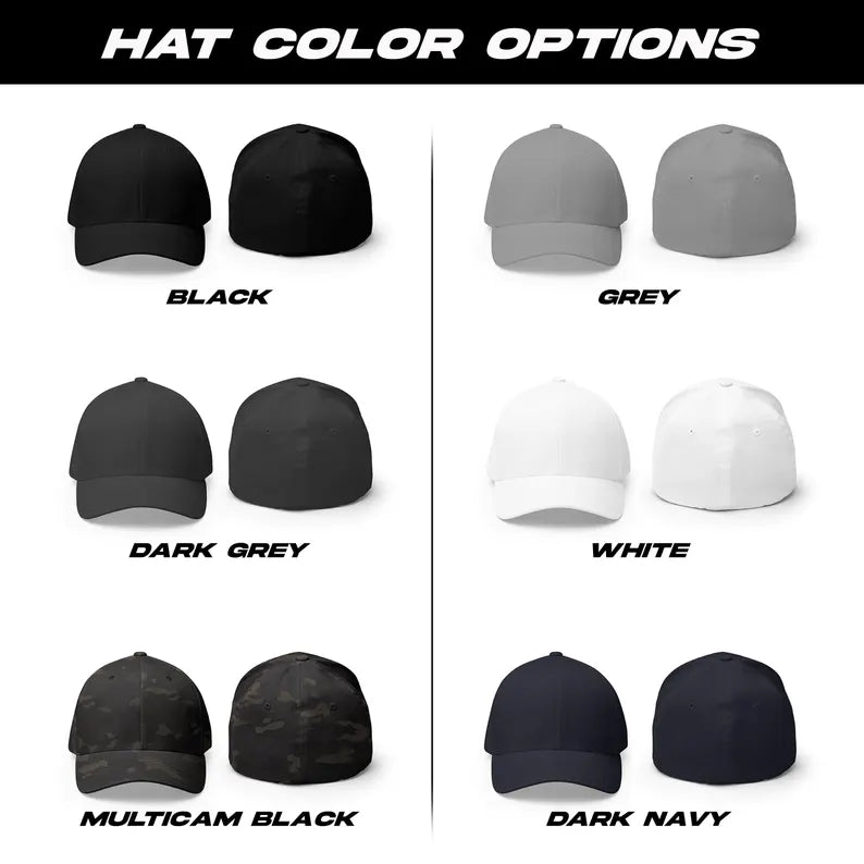 Corvette C7 White Logo Baseball Cap, Flexfit® Hat, Stretchy Band, Black Hat, Corvette Gear, Embroidery