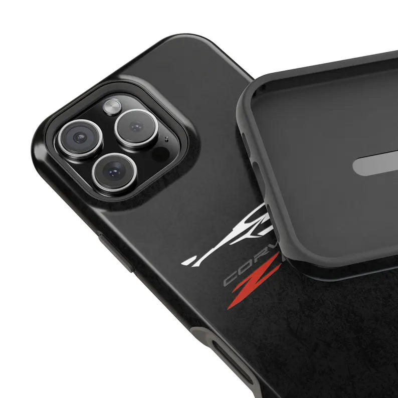 Corvette Z06 Magnetic Tough Case, iPhone Case, Impact Resistant, MagSafe, Rubber Liner, Matte or Glossy, Cell Phone Case