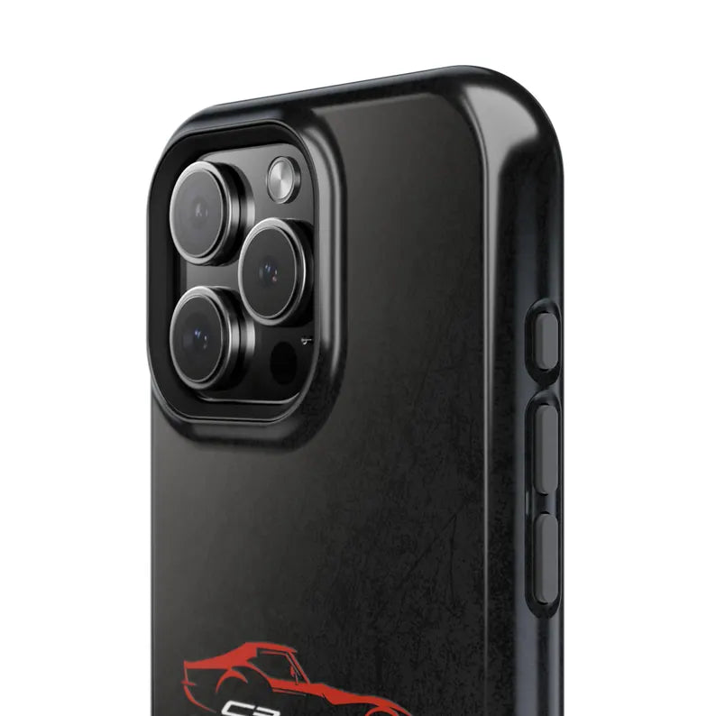 Corvette C3 Stingray Magnetic Tough Case, iPhone Case, Impact Resistant, MagSafe, Rubber Liner, Matte or Glossy, Cell Phone Case