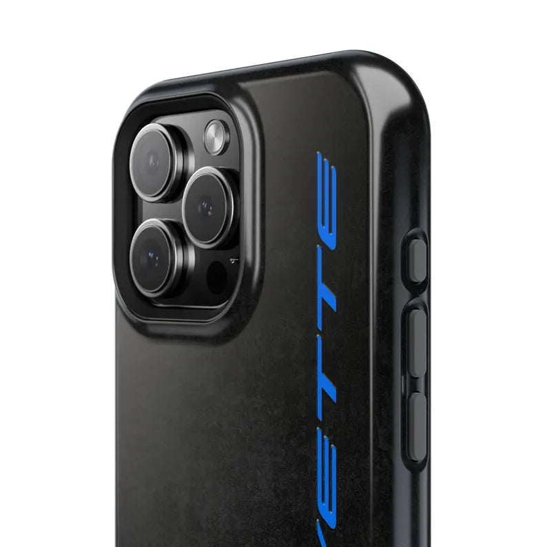 Corvette C8 Magnetic Tough Case, iPhone Case, Impact Resistant, MagSafe, Rubber Liner, Matte or Glossy, Cell Phone Case