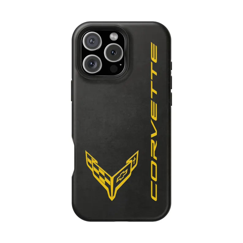Corvette C8 Magnetic Tough Case, iPhone Case, Impact Resistant, MagSafe, Rubber Liner, Matte or Glossy, Cell Phone Case