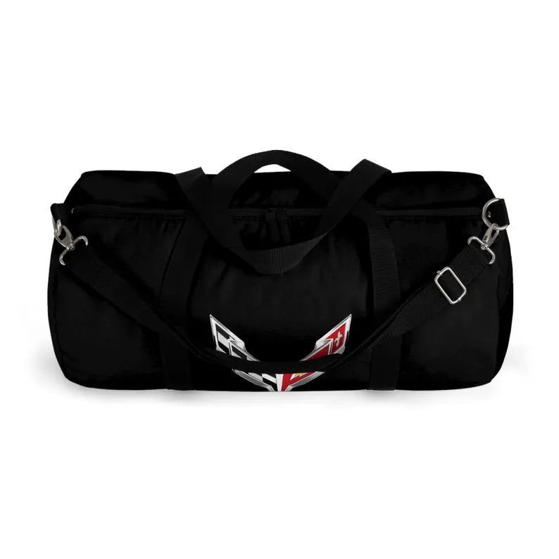 Black Corvette Duffel Bag, C8 Logo, Gym Bag, Travel Bag, Gifts for Car Guys, Gifts for Car Girls, Corvette Merch, Overnight Duffel
