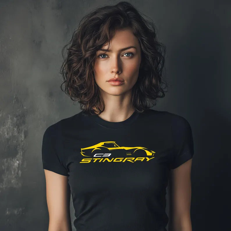 Corvette C3 Stingray Custom T-Shirt, Bella+Canvas T-Shirt, Unisex, Corvette Apparel, Graphic Tee, Soft T-Shirt, Stingray Logo