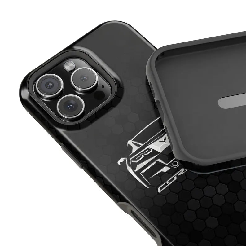 Corvette C7 Custom Illustrated Magnetic Tough Case, iPhone Case, Impact Resistant, MagSafe, Rubber Liner, Matte or Glossy, Cell Phone Case