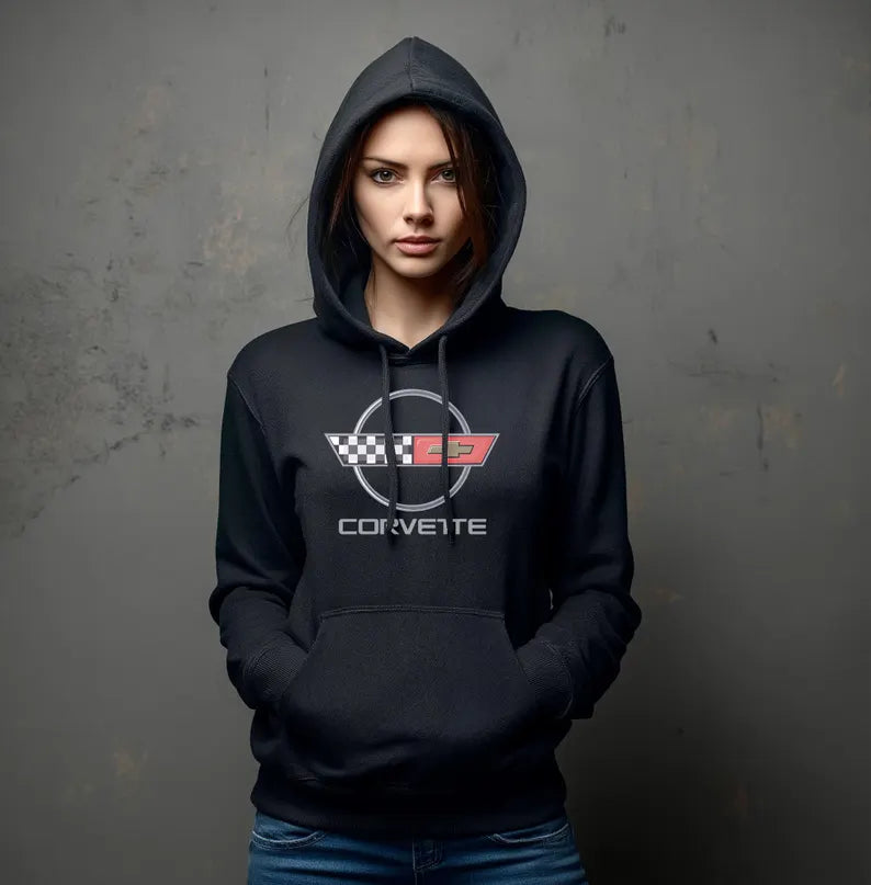 Corvette C4 Hoodie, Corvette Sweatshirt, Gifts for Car Guys, Gifts for Car Girls, JERZEESĀ® NuBlendĀ®, Pullover, Unisex, Hoody
