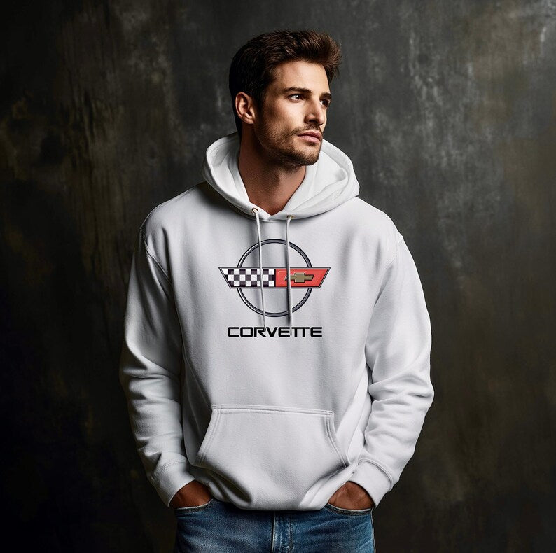 Corvette C4 Hoodie, Corvette Sweatshirt, Gifts for Car Guys, Gifts for Car Girls, JERZEESĀ® NuBlendĀ®, Pullover, Unisex, Hoody
