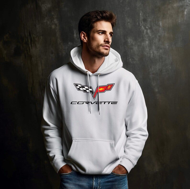 Corvette C6 Hoodie, Corvette Sweatshirt, Gifts for Car Guys, Gifts for Car Girls, JERZEESĀ® NuBlendĀ®, Pullover, Unisex, Hoody