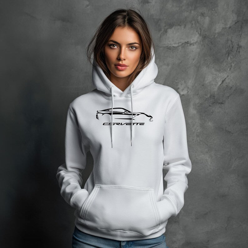 Corvette C7 Hoodie, Corvette Sweatshirt, Gifts for Car Guys, Gifts for Car Girls, JERZEESĀ® NuBlendĀ®, Pullover, Unisex, Hoody
