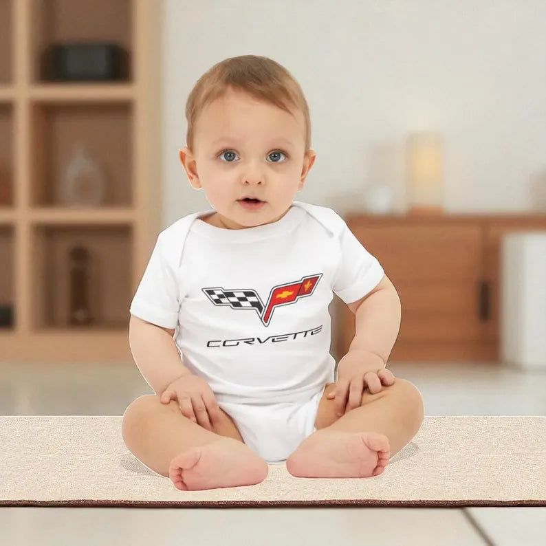 Corvette C6 Baby Onesie, Baby Clothing, Baby Shower Gift, Bella and Canvas Brand, Soft Fabric, Infant Clothes