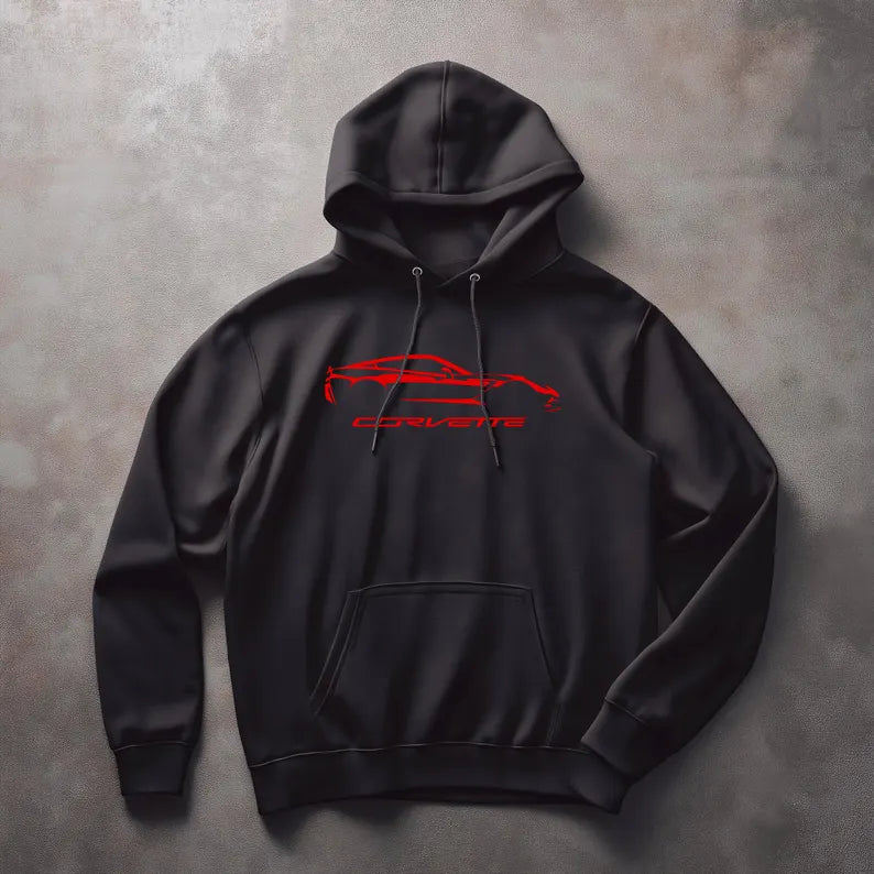 Corvette C7 Hoodie, Corvette Sweatshirt, Gifts for Car Guys, Gifts for Car Girls, JERZEES® NuBlend®, Pullover, Unisex, Hoody