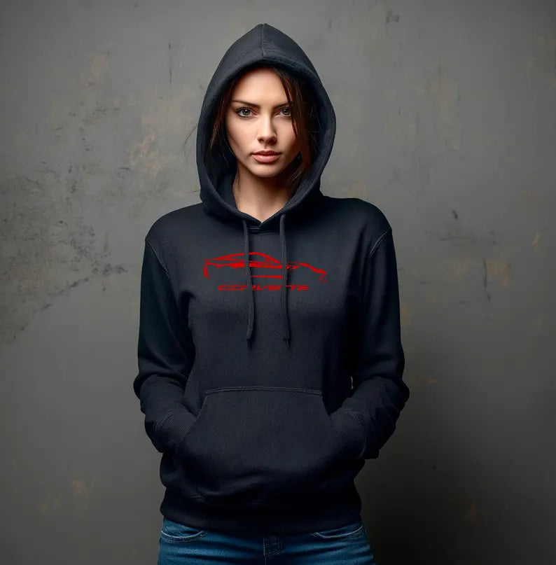 Corvette C7 Hoodie, Corvette Sweatshirt, Gifts for Car Guys, Gifts for Car Girls, JERZEES® NuBlend®, Pullover, Unisex, Hoody