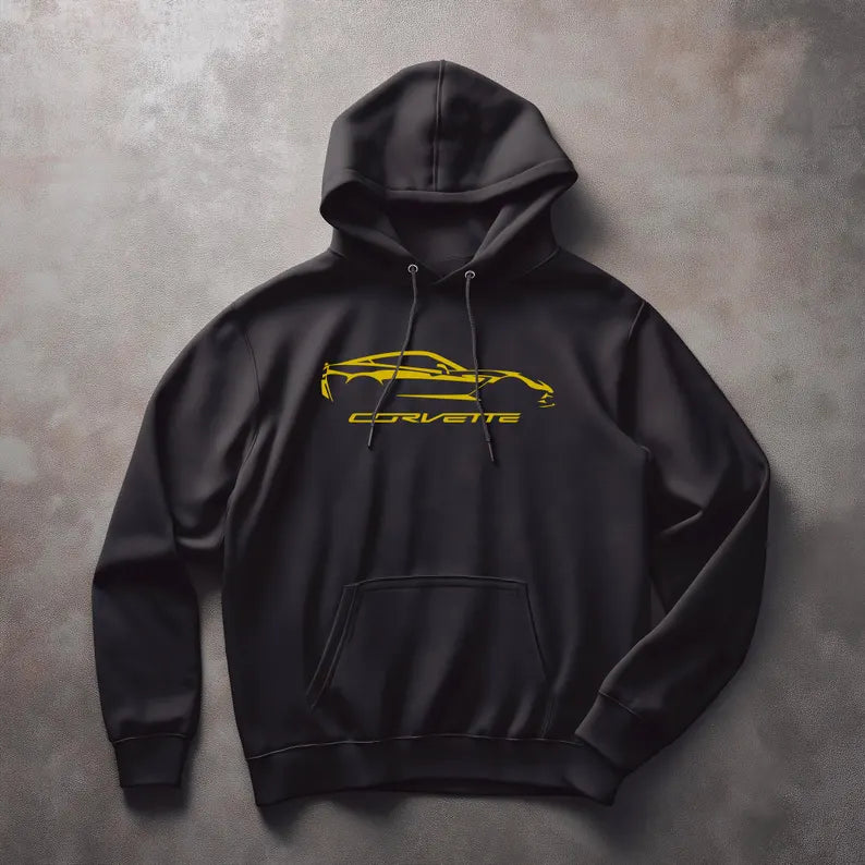 Corvette C7 Hoodie, Corvette Sweatshirt, Gifts for Car Guys, Gifts for Car Girls, JERZEESĀ® NuBlendĀ®, Pullover, Unisex, Hoody