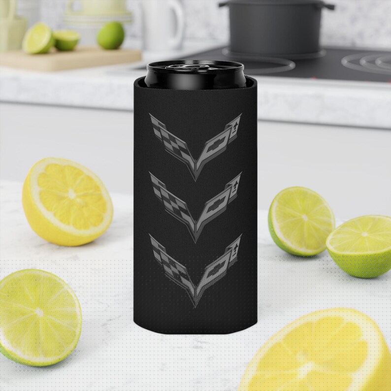Corvette C7 Can Coozie, Regular and Slim, Beer and Soda Coozie, Race Day Beverage Holder, Car Enthusiast Gift, Party Favor, Tailgate
