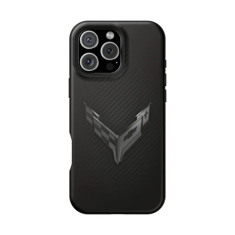 Corvette C8 "Blackout" Magnetic Tough Case, iPhone Case, Impact Resistant, MagSafe, Rubber Liner, Matte or Glossy, Cell Phone Case