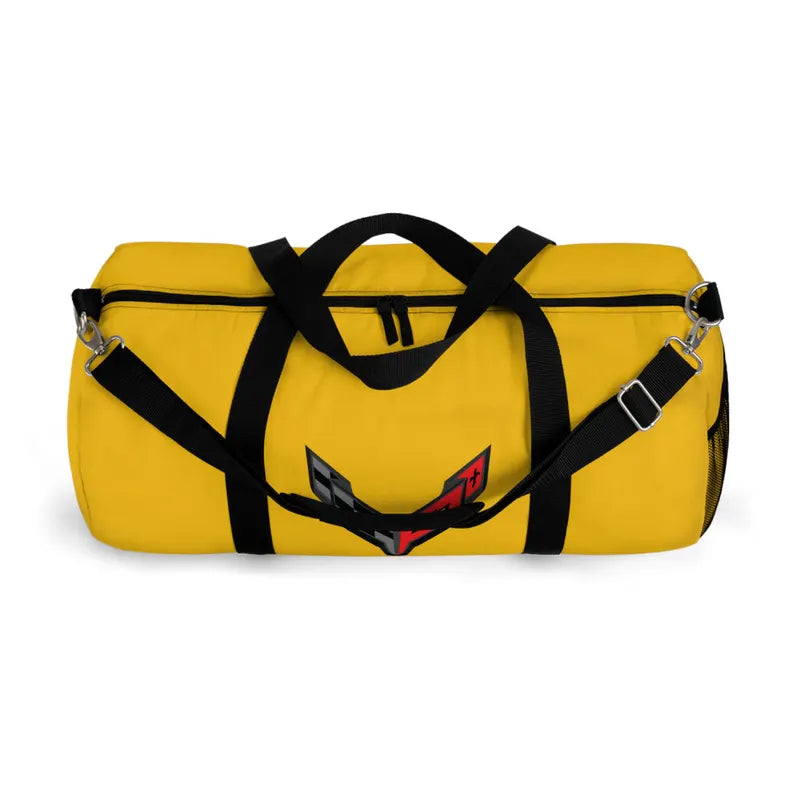 Gold Corvette Duffel Bag, C8 Logo, Gym Bag, Travel Bag, Gifts for Car Guys, Gifts for Car Girls, Corvette Merch, Overnight Duffel
