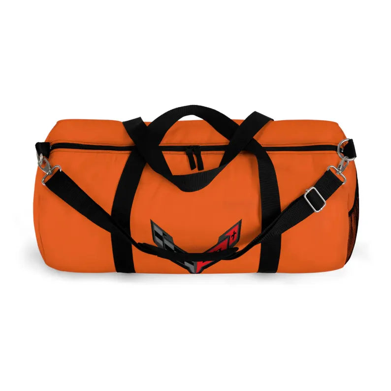 Orange Corvette Duffel Bag, C8 Logo, Gym Bag, Travel Bag, Gifts for Car Guys, Gifts for Car Girls, Corvette Merch, Overnight Duffel
