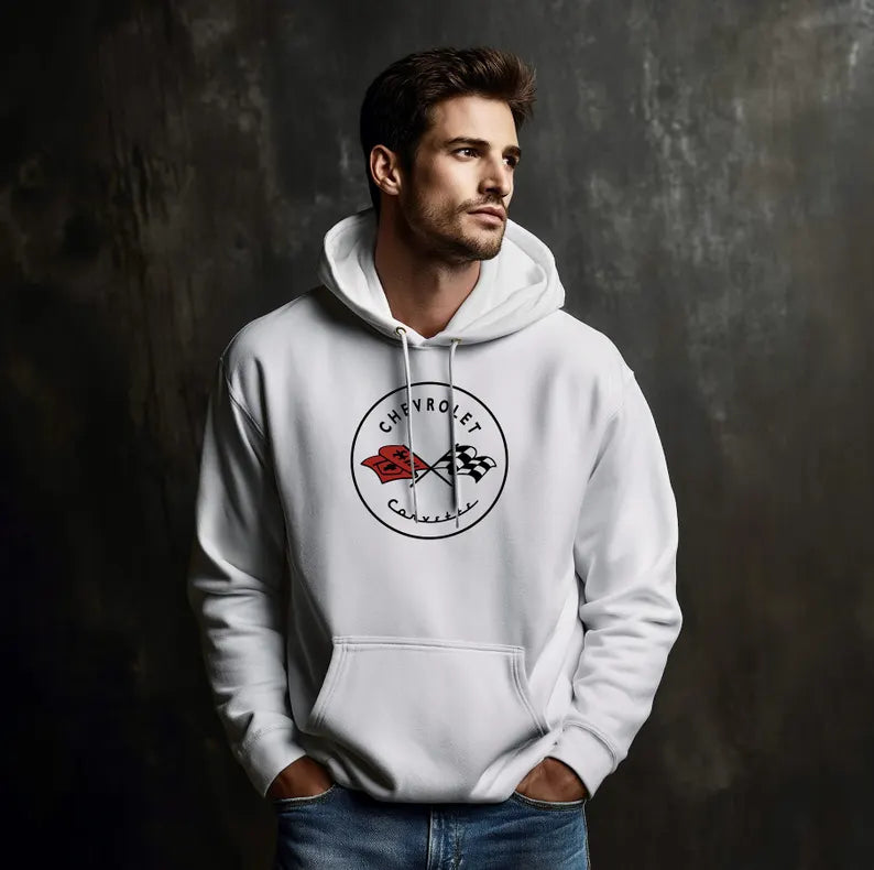Corvette C1 Hoodie, Corvette Sweatshirt, Gifts for Car Guys, Gifts for Car Girls, JERZEESĀ® NuBlendĀ®, Pullover, Unisex, Hoody