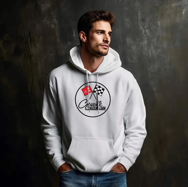 Corvette C2 Hoodie, Corvette Sweatshirt, Gifts for Car Guys, Gifts for Car Girls, JERZEESĀ® NuBlendĀ®, Pullover, Unisex, Hoody