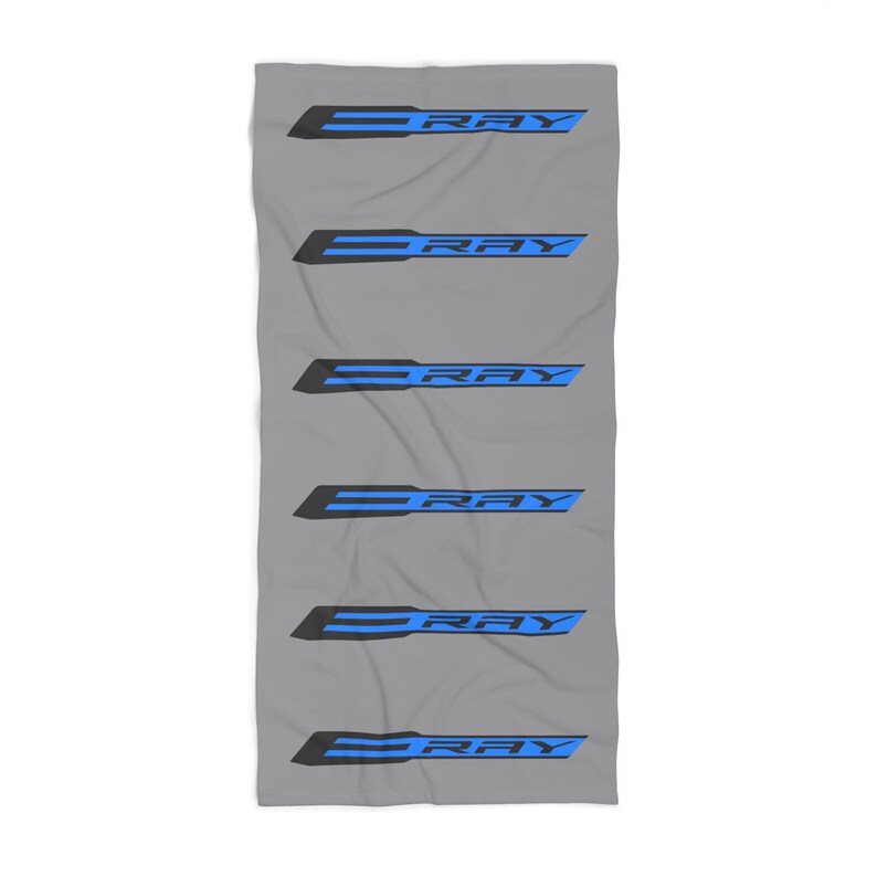 Corvette E-RAY Beach Towel, Corvette Gifts, Car Enthusiast Towel, Quick-Dry Towel, Corvette Logo, White Towel, Car Guy Gifts, Z06 Logo