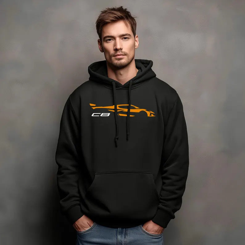 Corvette C8 Hoodie, Corvette Sweatshirt, Gifts for Car Guys, Gifts for Car Girls, JERZEESĀ® NuBlendĀ®, Pullover, Unisex, Hoody