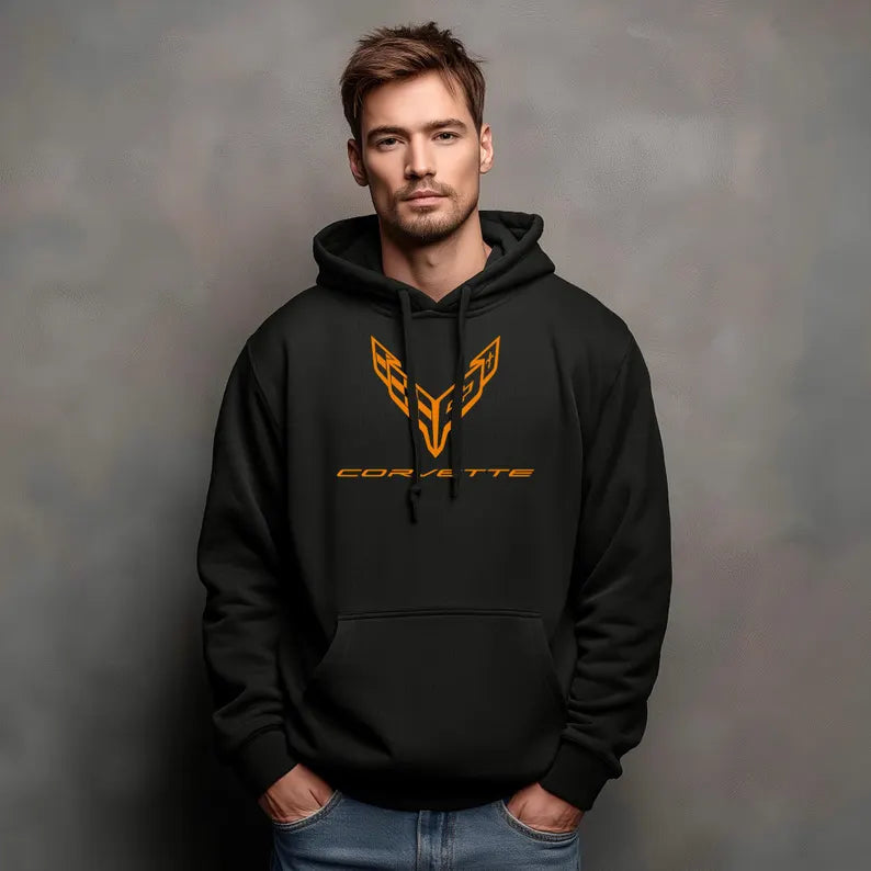 Corvette C8 Hoodie, Corvette Sweatshirt, Gifts for Car Guys, Gifts for Car Girls, JERZEESĀ® NuBlendĀ®, Pullover, Unisex, Hoody
