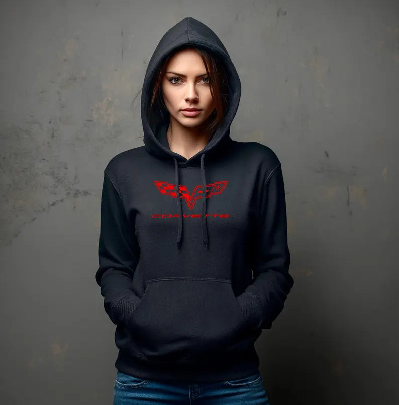 Corvette C6 Hoodie, Corvette Sweatshirt, Gifts for Car Guys, Gifts for Car Girls, JERZEESĀ® NuBlendĀ®, Pullover, Unisex, Hoody