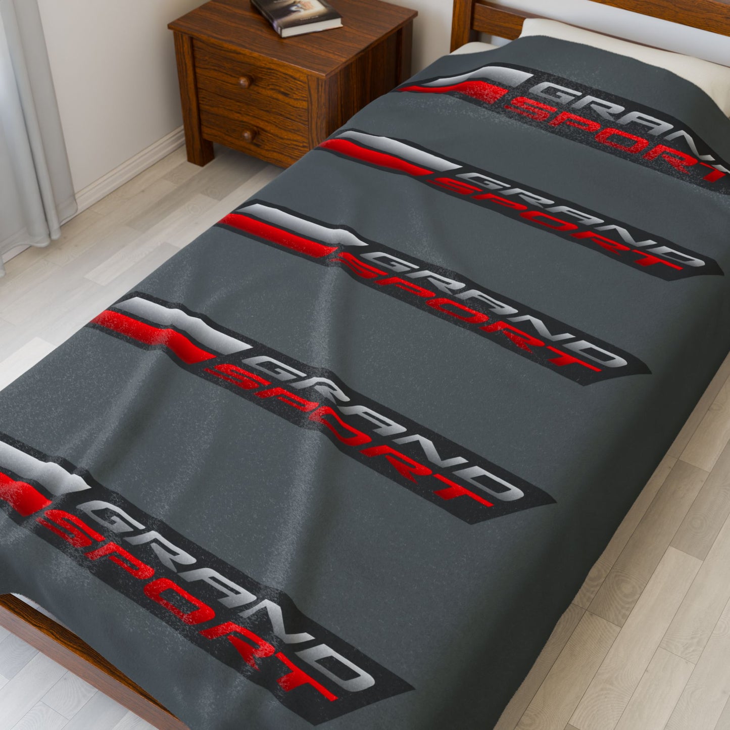 Corvette Grand Sport Blanket, Grand Sport Corvette Gifts, Soft Blankets, Corvette Logo, Velveteen Blanket, Car Guy Gifts, Car Girl Gifts