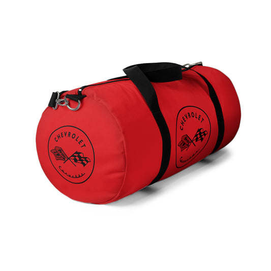 Corvette C1 Red Duffel Bag, C1 Logo, Gym Bag, Travel Bag, Gifts for Car Guys, Gifts for Car Girls, Corvette Merch, Overnight Duffel