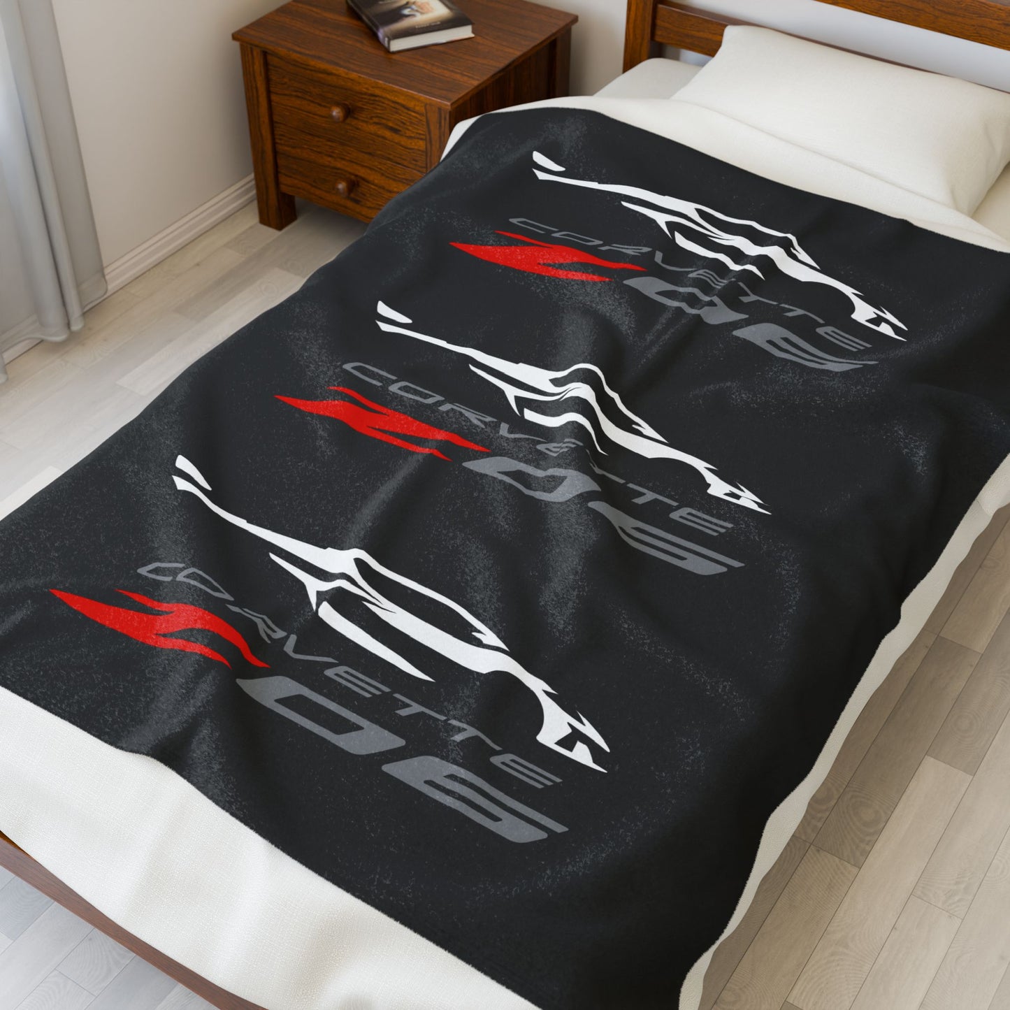 Corvette Z06 Blanket, Z06 Corvette Gifts, Soft Blankets, Corvette Logo, Velveteen Blanket, Car Guy Gifts, Car Girl Gifts