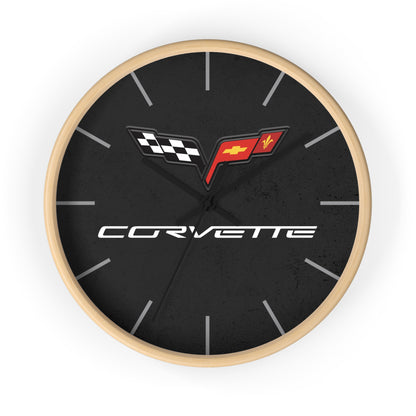 Corvette C6 Wall Clock, Racing Home Decor, Gift for Him, Man Cave Clock, Corvette Merchandise, Mancave Gift, Clocks