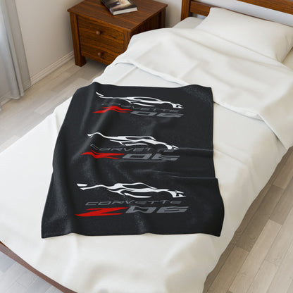 Corvette Z06 Blanket, Z06 Corvette Gifts, Soft Blankets, Corvette Logo, Velveteen Blanket, Car Guy Gifts, Car Girl Gifts